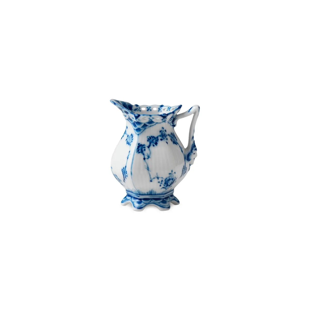 Blue Fluted Full Lace Cream Jug, 7 cl