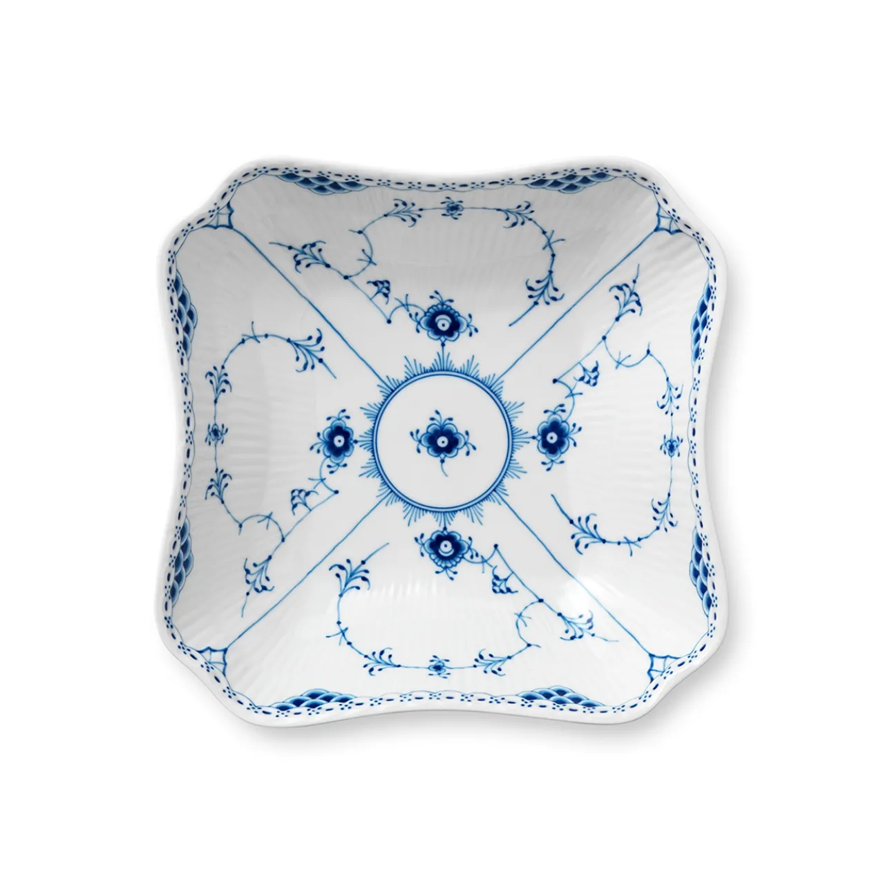 Blue Fluted Half Lace Bowl, 80 cl
