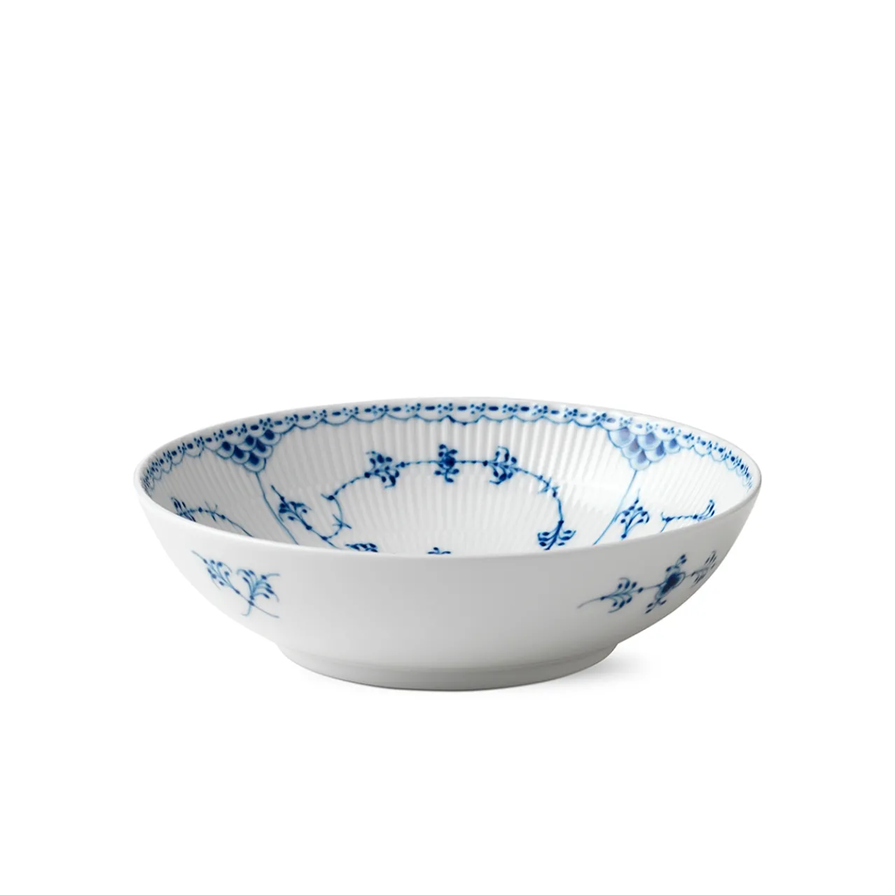 Blue Fluted Half Lace Bowl, 110 cl