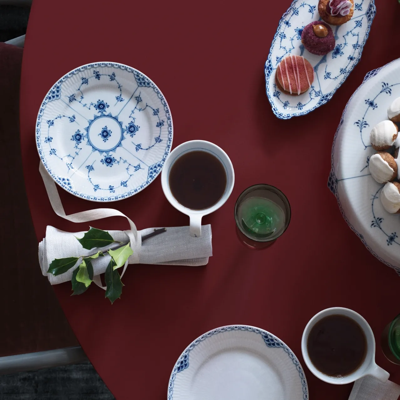 Blue Fluted Half Lace Plate, 19 cm
