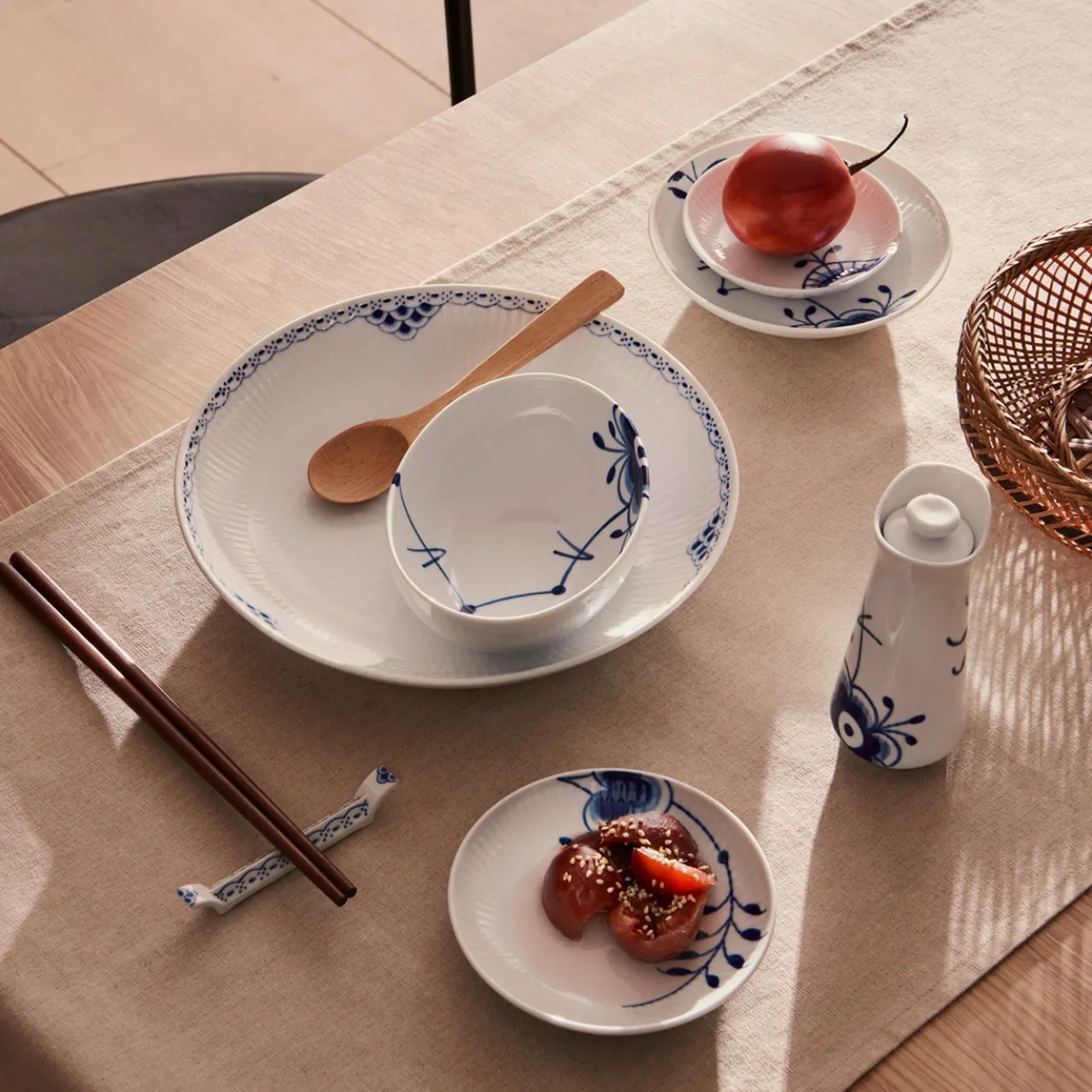 Blue Fluted Mega Oil and Vinegar Bottle, 13.5 cm