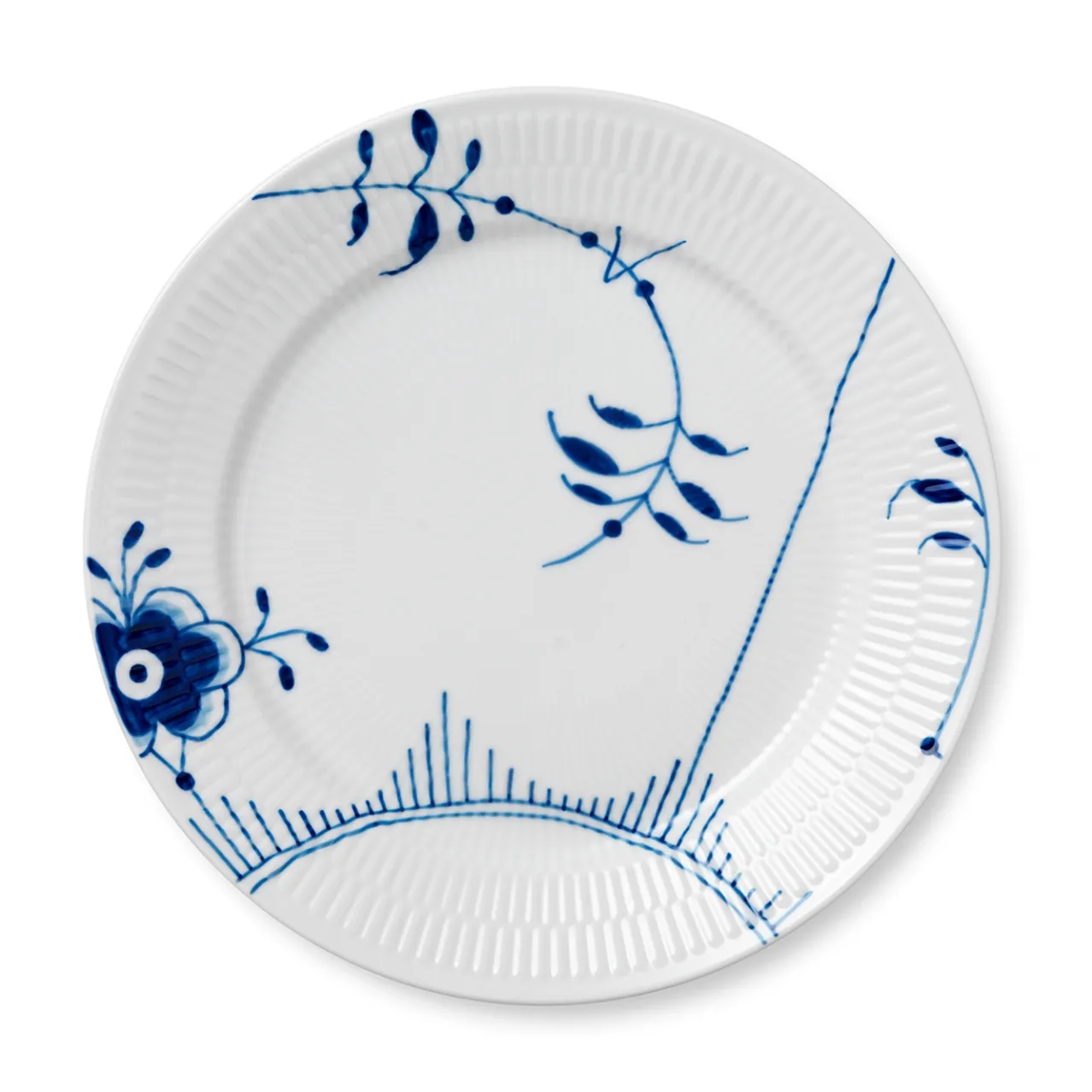 Blue Fluted Mega Plate, Decoration 2, 27 cm