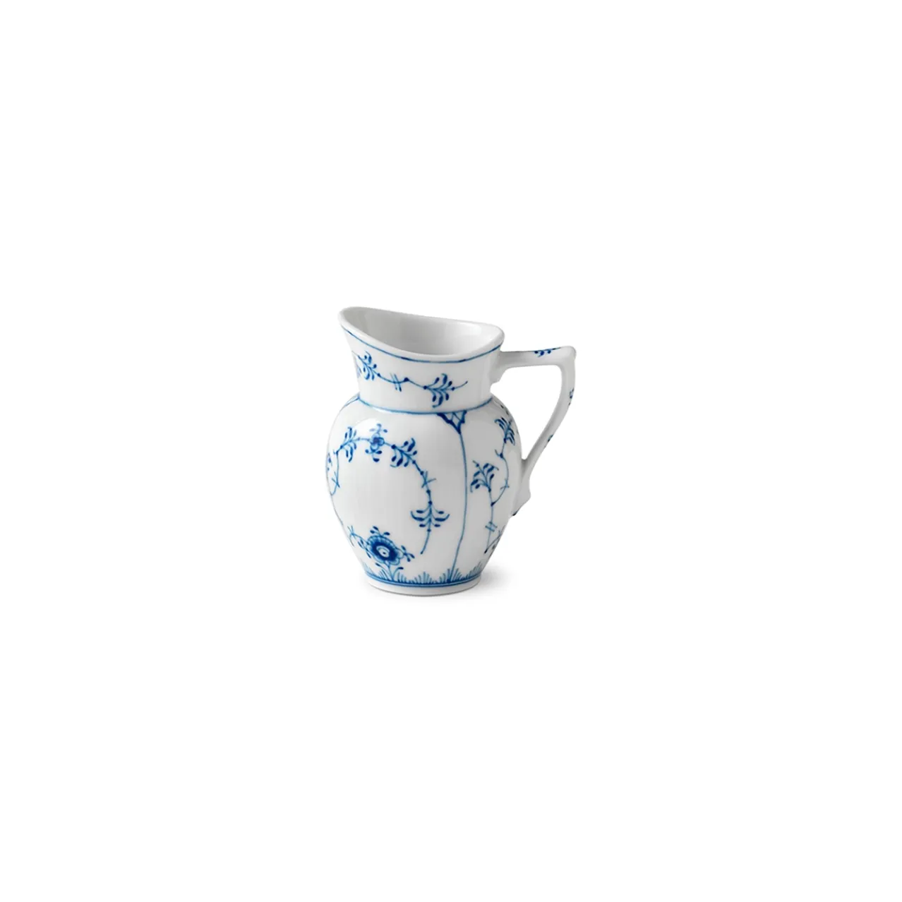 Blue Fluted Plain Cream Jug, 8 cl