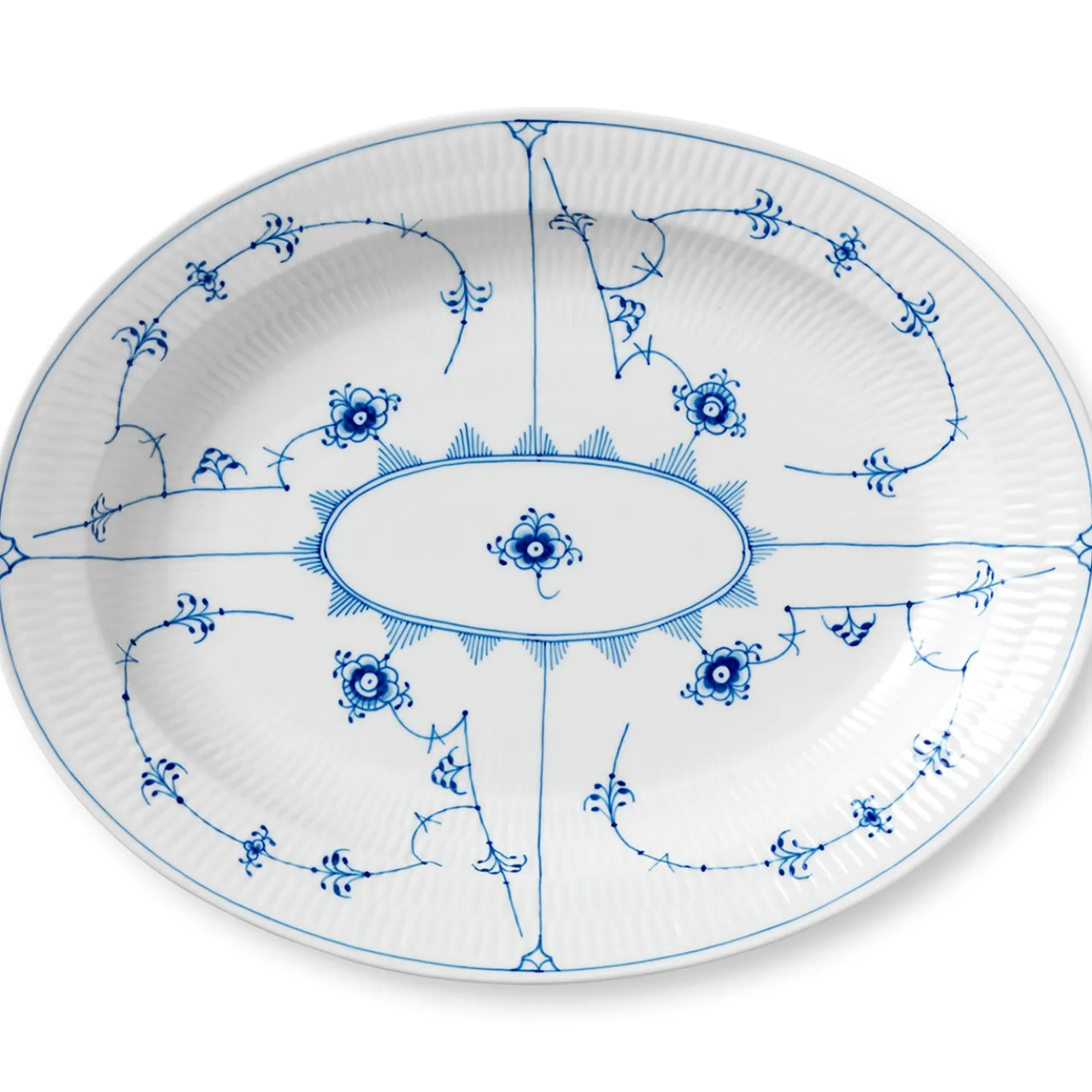 Blue Fluted Plain Dish, 36.5 cm