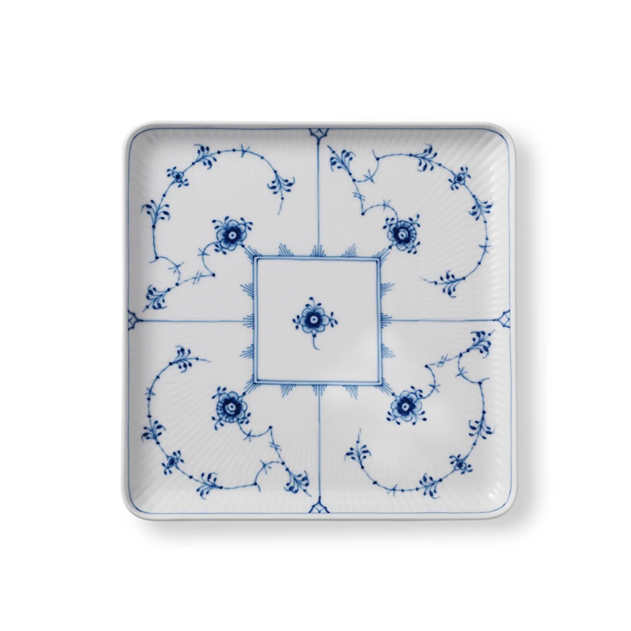 Blue Fluted Plain Plate, 20 cm