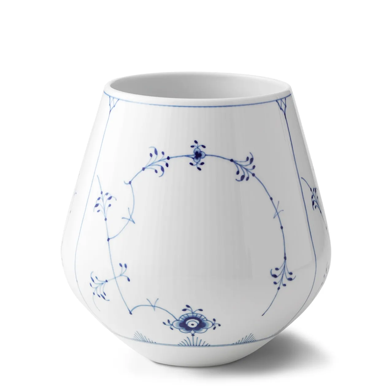 Blue Fluted Plain Vase, 20.5 cm