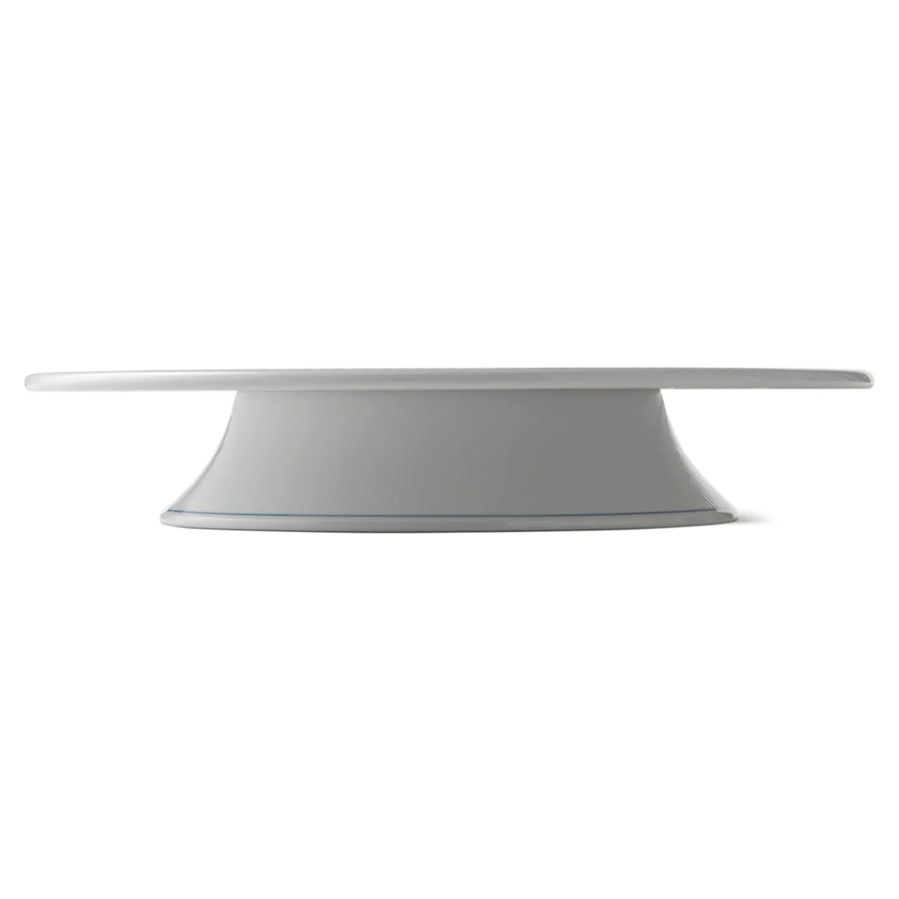 Blue Fluted Plain Dish on Stand, 32 cm