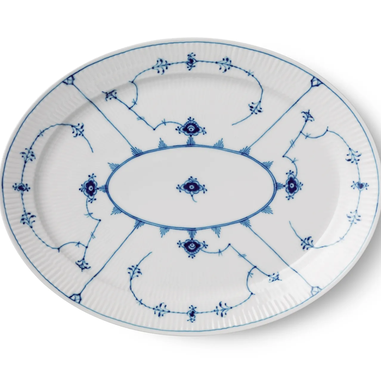 Blue Fluted Plain Dish, 35 cm