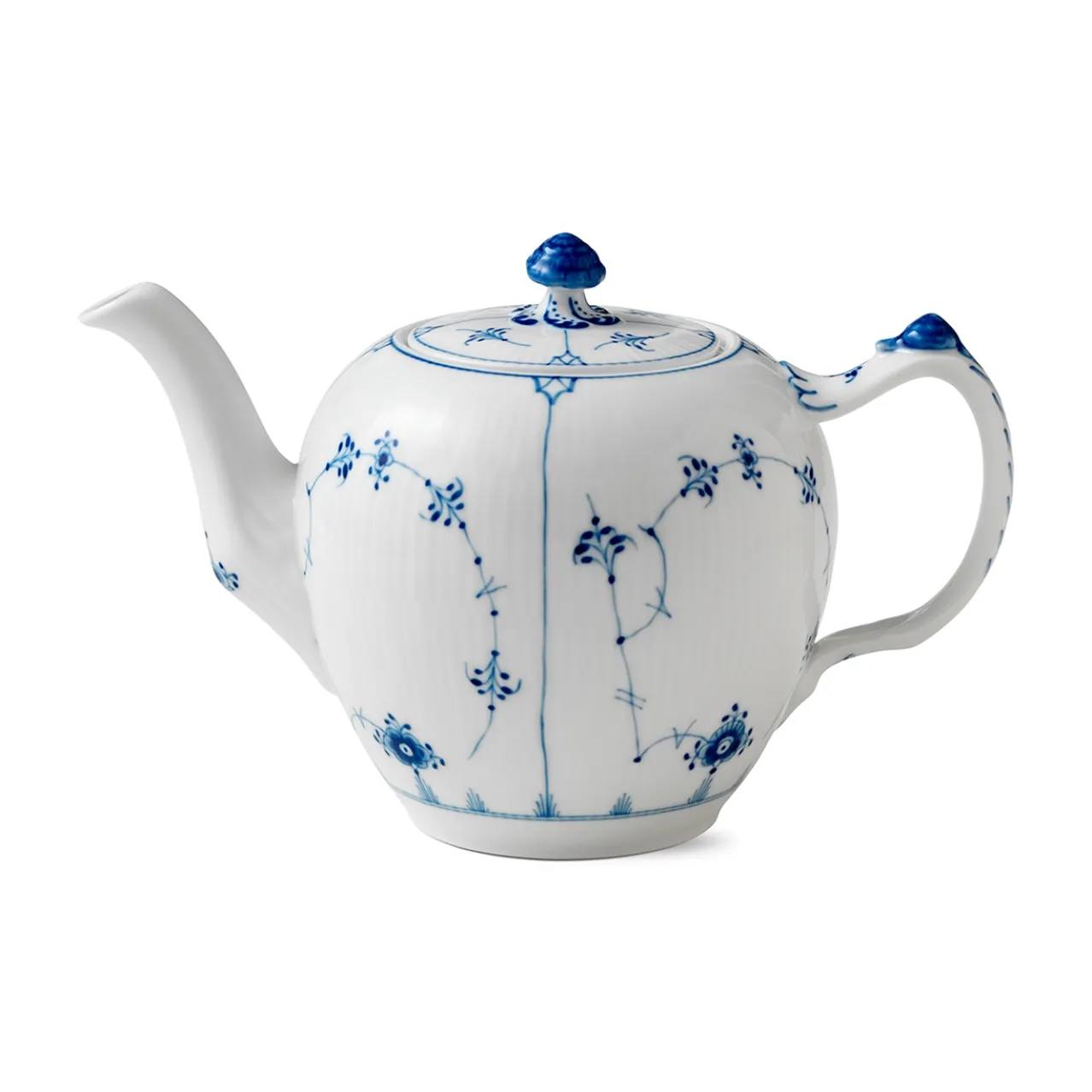 Blue Fluted Plain Teapot, 100 cl