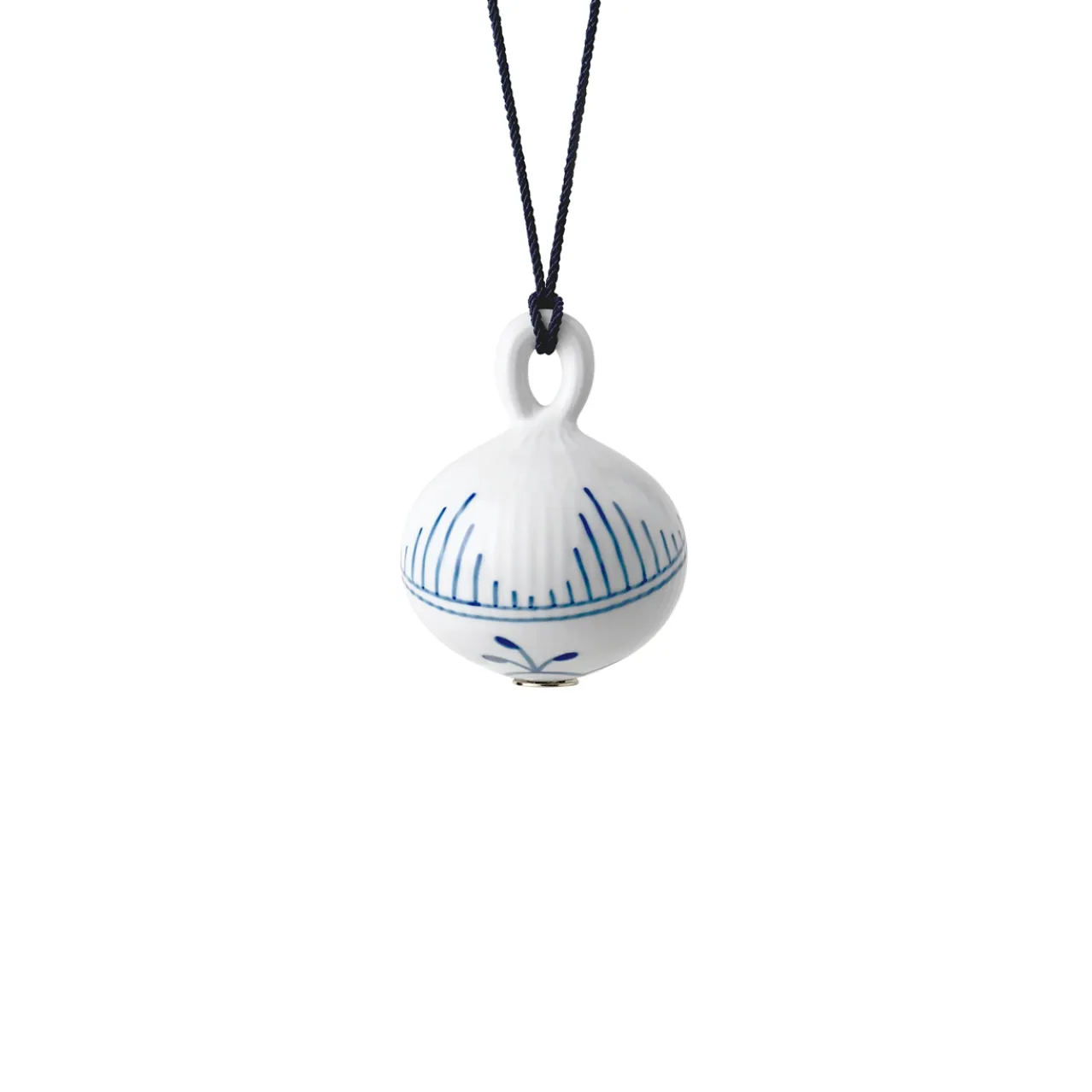 Blue Fluted Plain Christmas Bauble, 9.5 cm