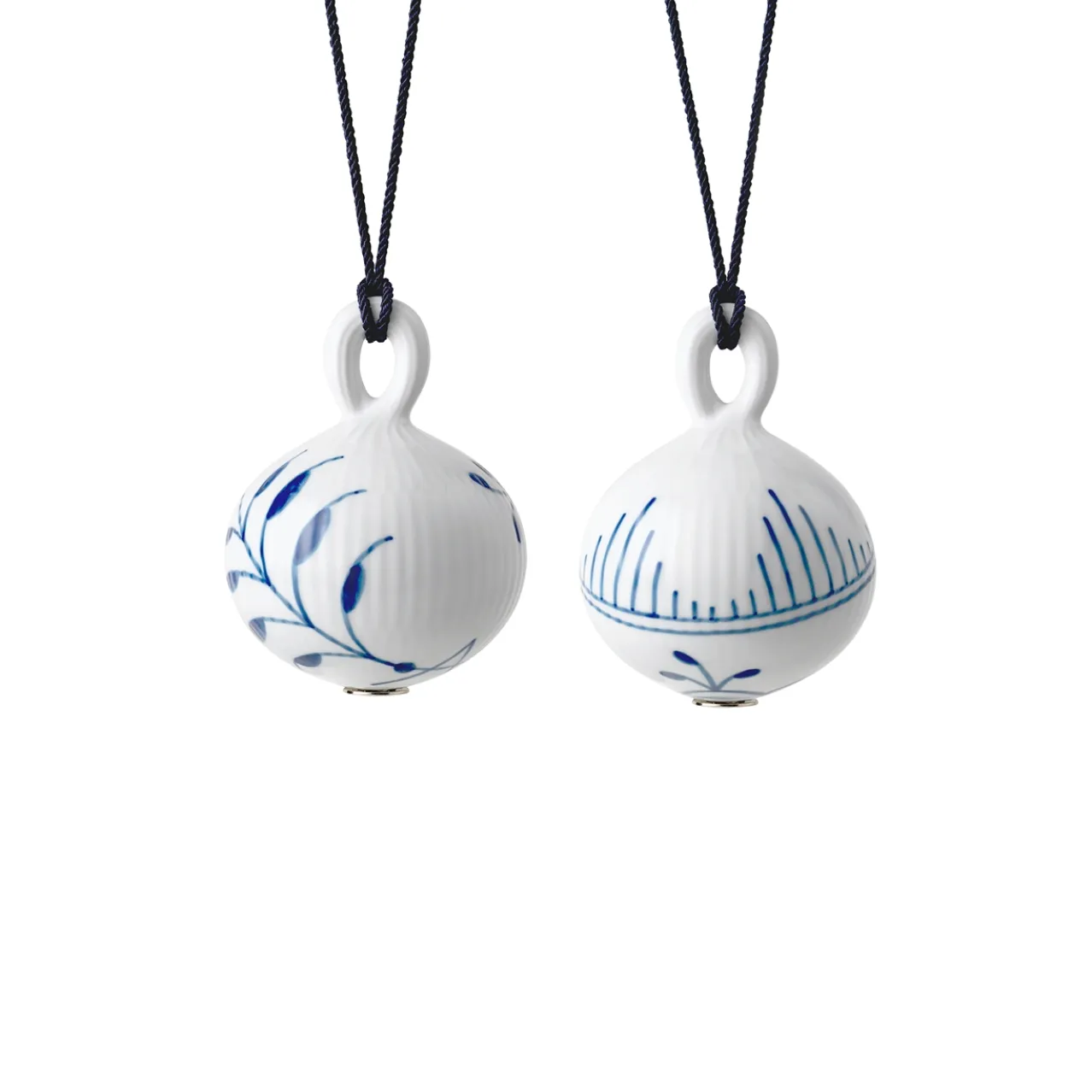 Blue Fluted Plain Christmas Bauble, 9.5 cm