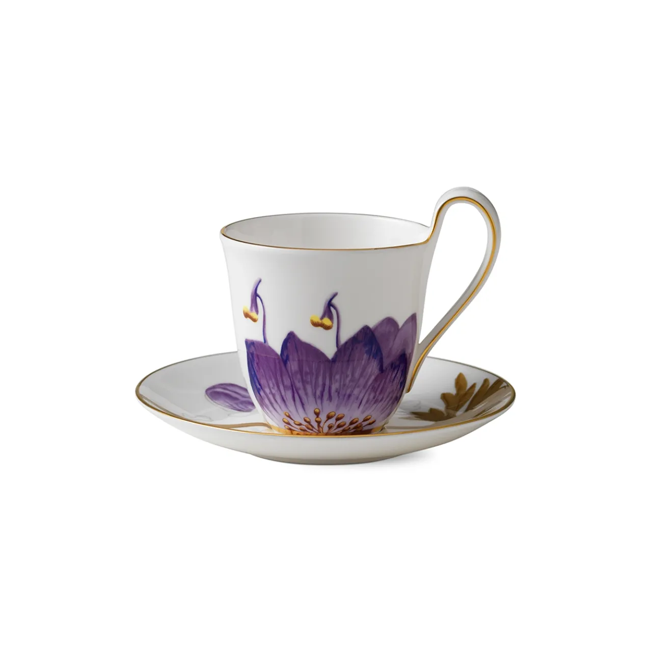 Flora High Handle Cup and Saucer, Pansy, 27 cl