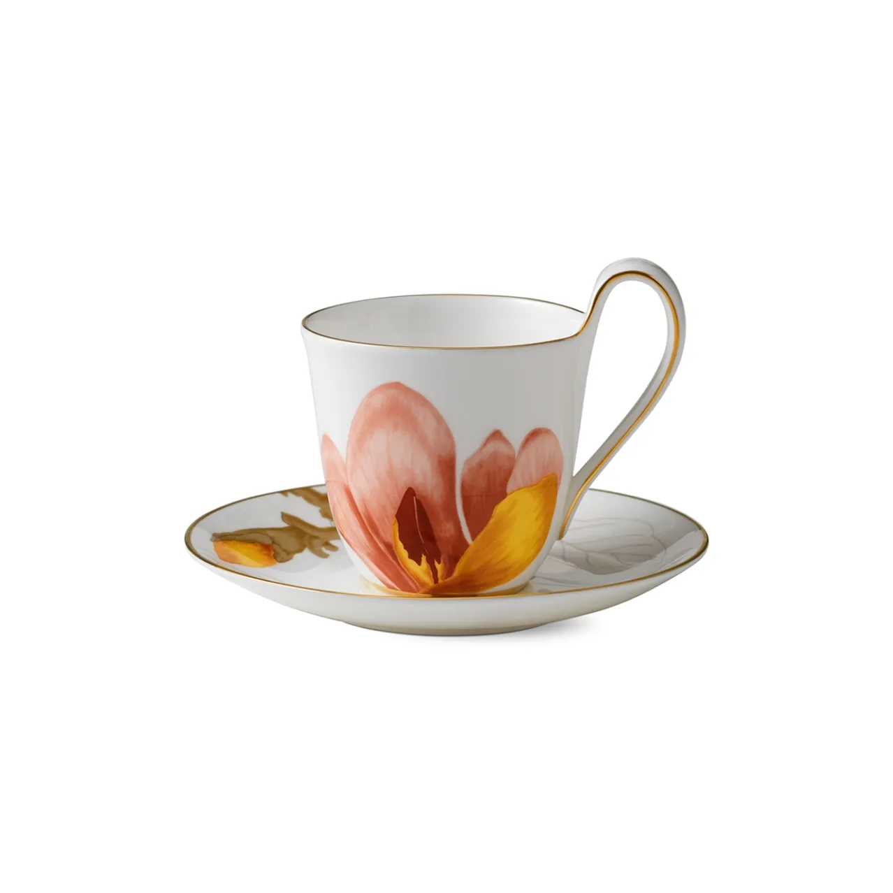 Flora High Handle Cup and Saucer, Magnolia, 27 cl