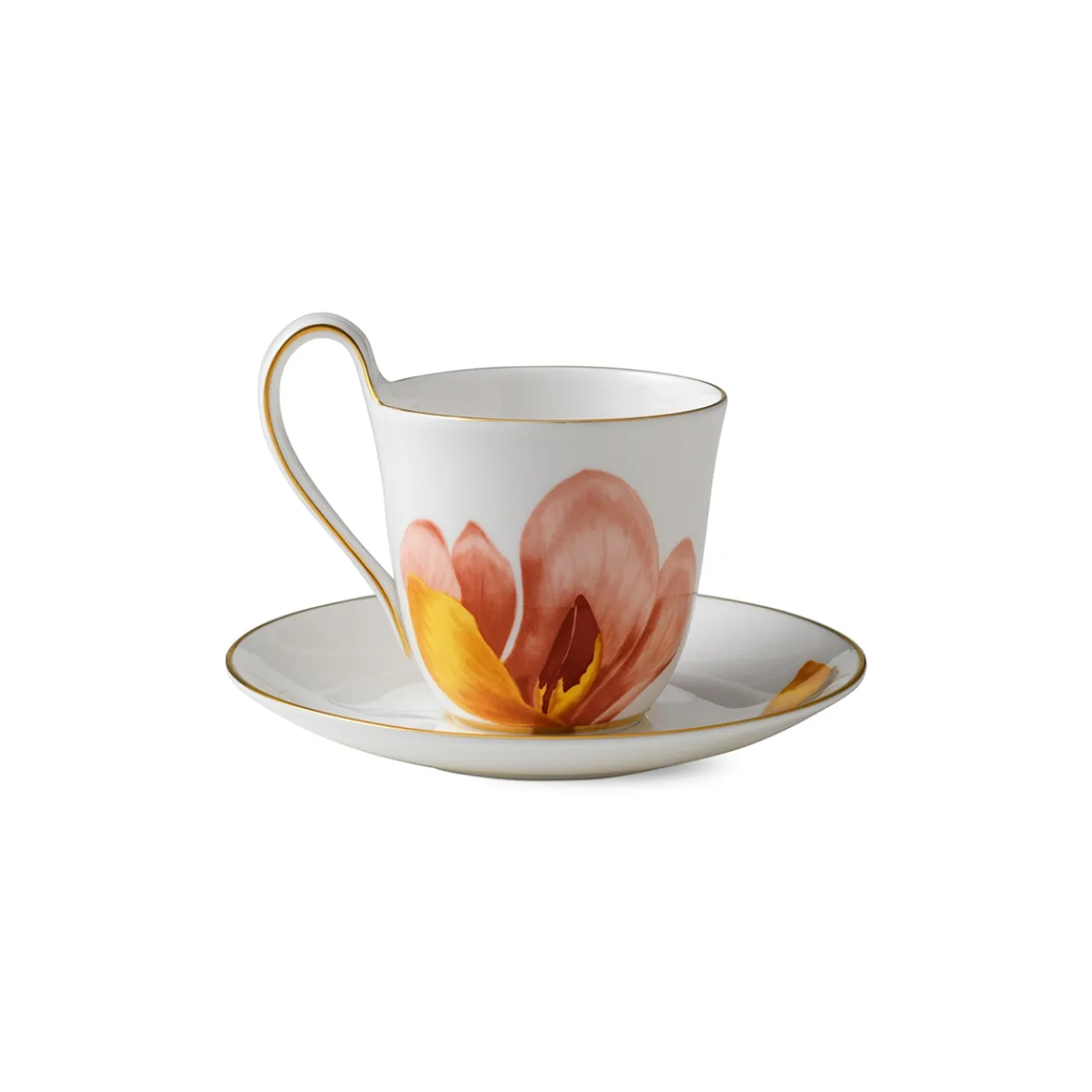 Flora High Handle Cup and Saucer, Magnolia, 27 cl