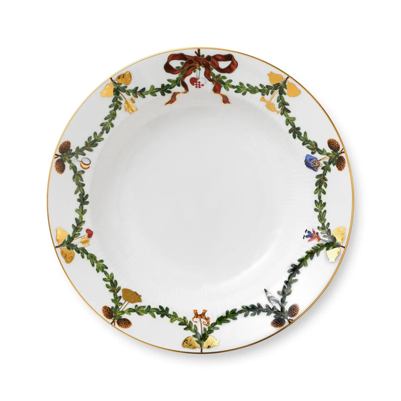 Star Fluted Christmas Deep Plate, 24.5 cm