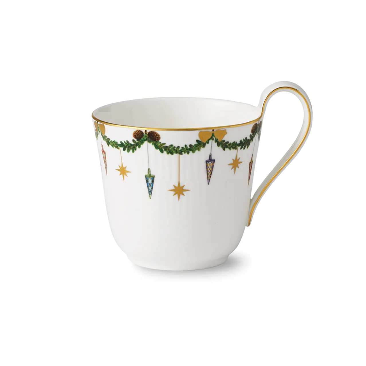 Star Fluted Christmas High Handle Cup, 33 cl