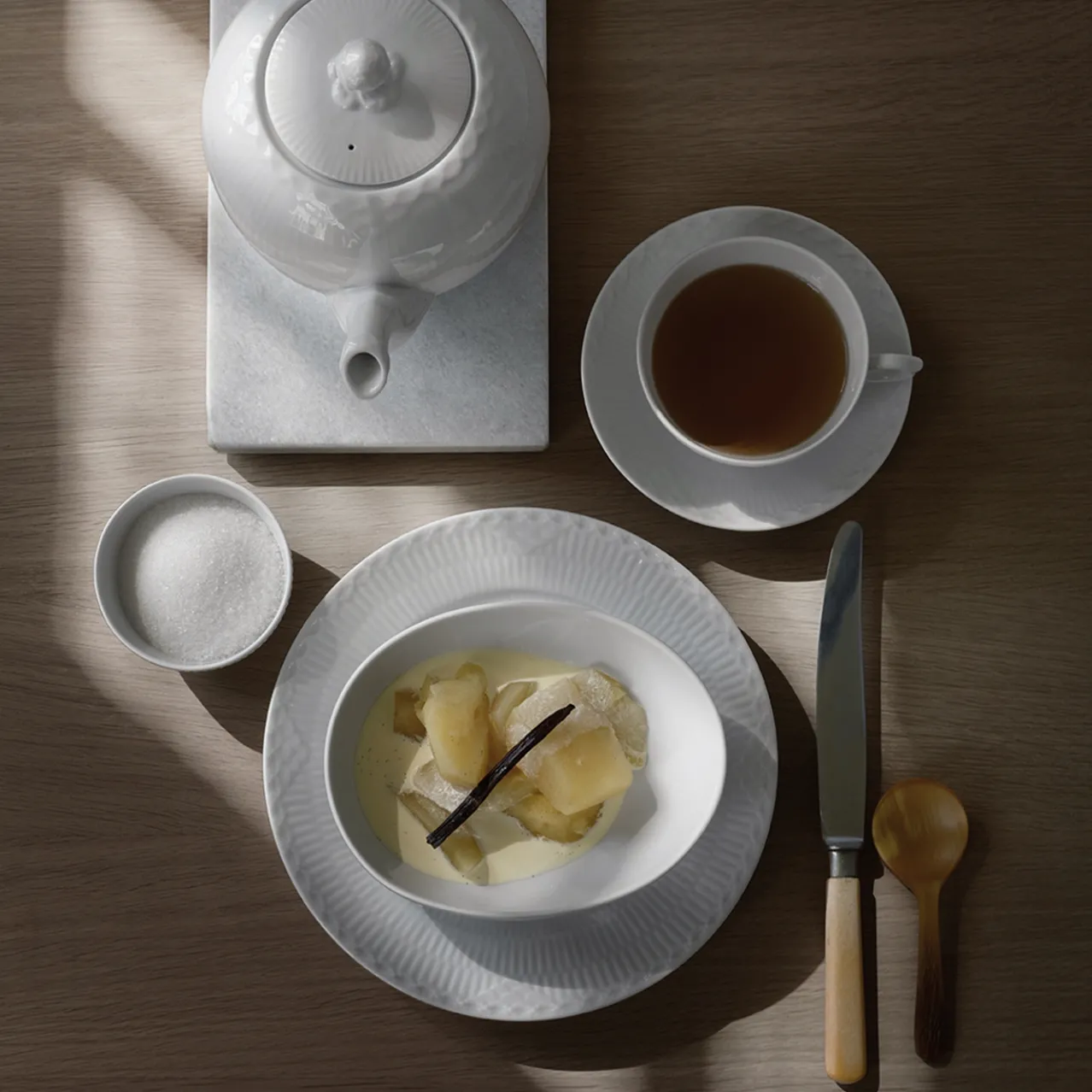 White Fluted Bowl, 15 cl