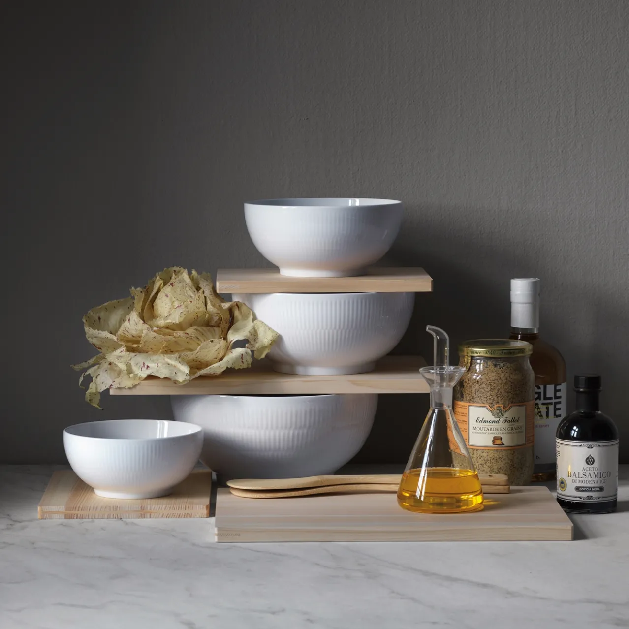 White Fluted Bowl, 73 cl