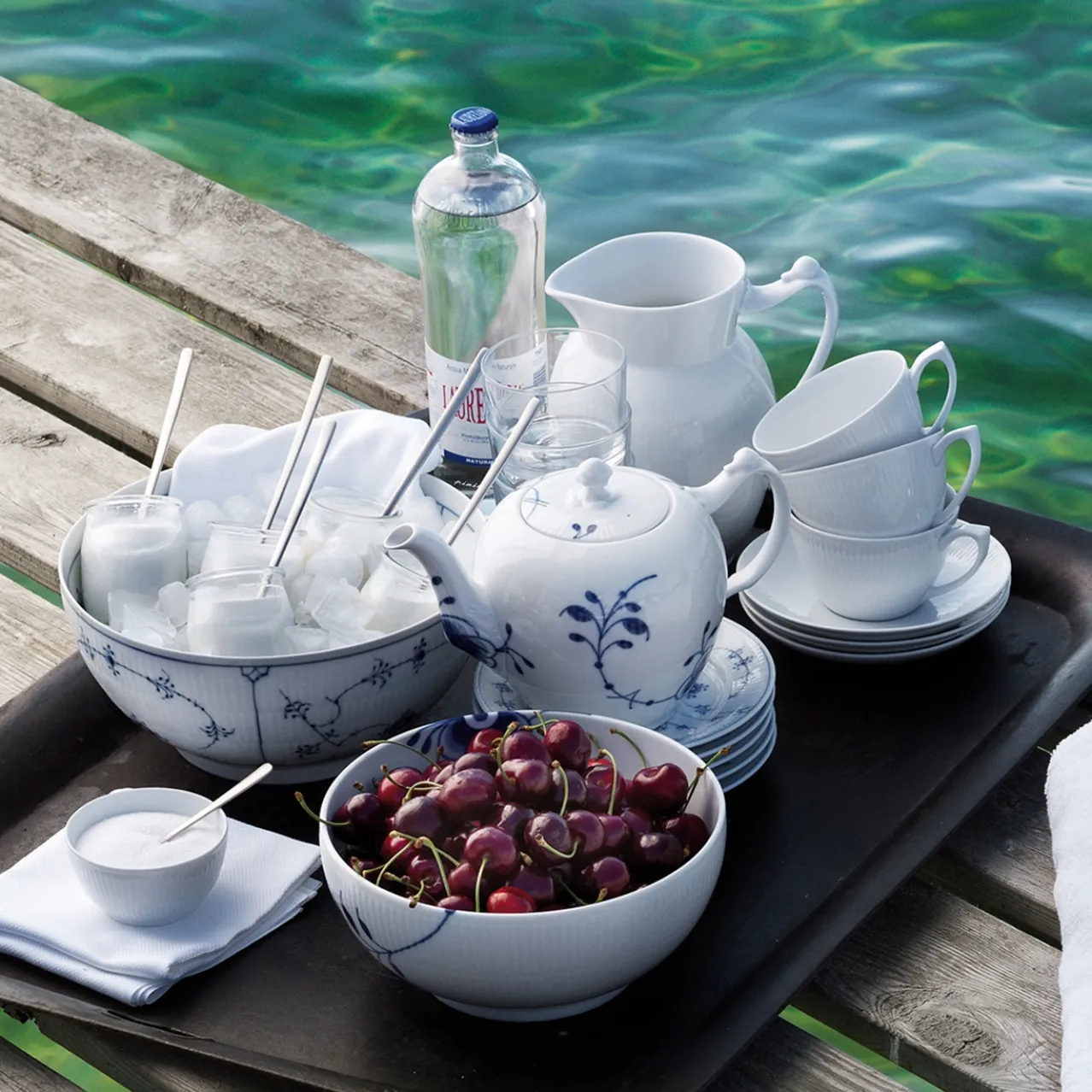 White Fluted Cup and Saucer, 28 cl