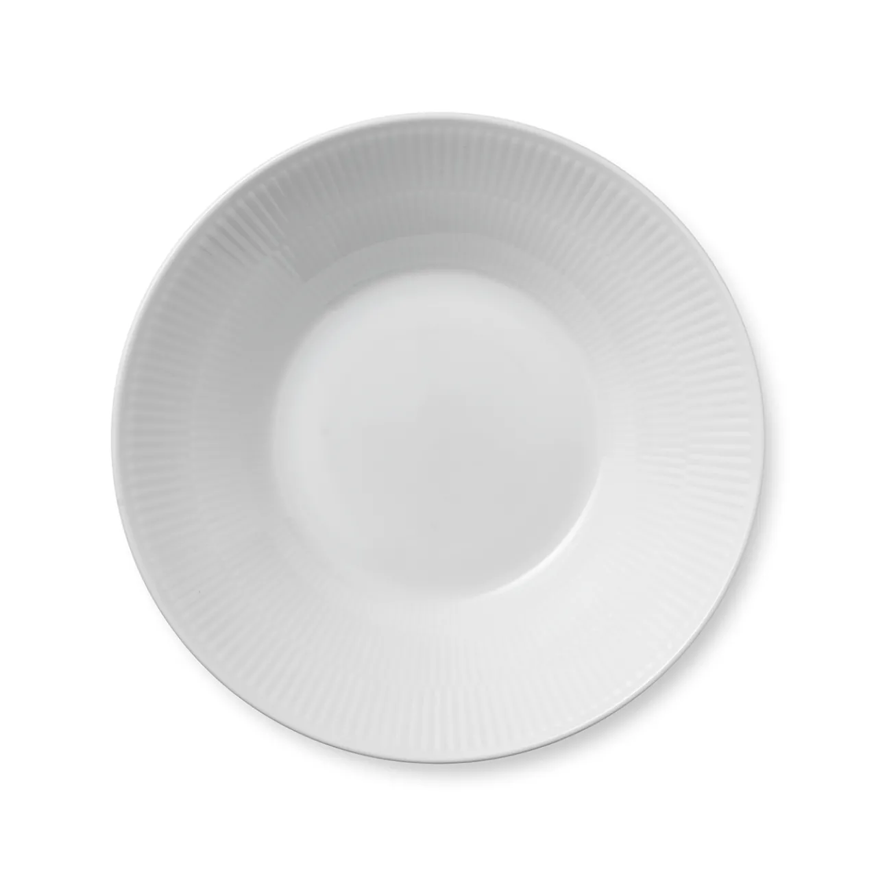 White Fluted Deep Plate, 24 cm