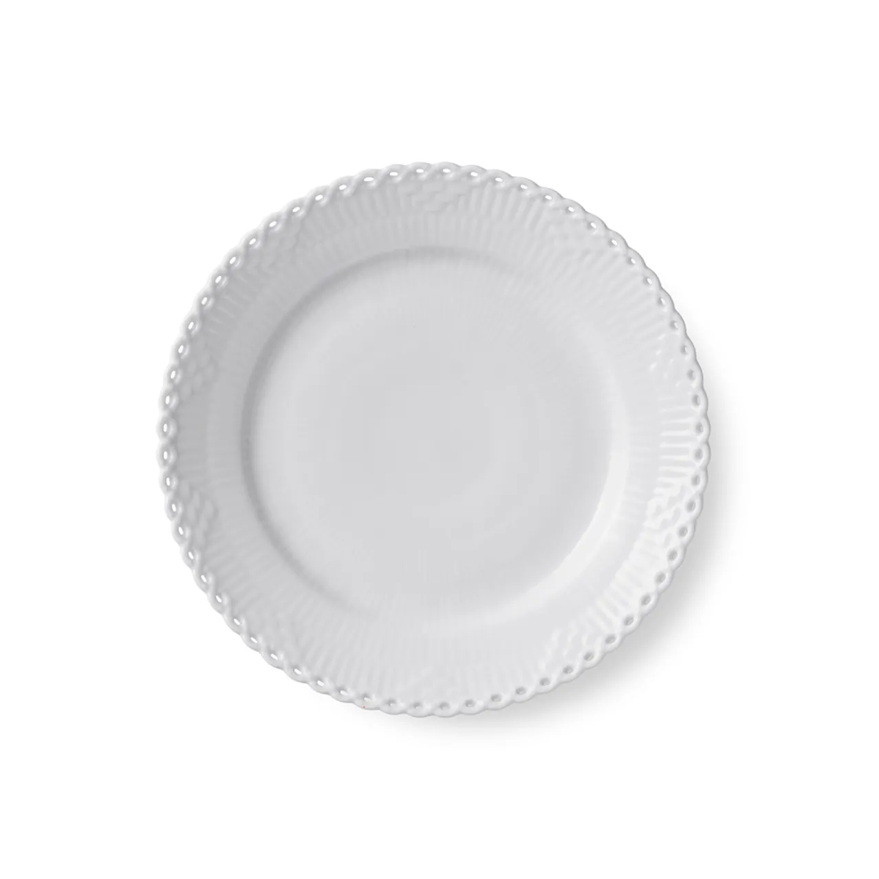 White Fluted Full Lace Plate, 19 cm