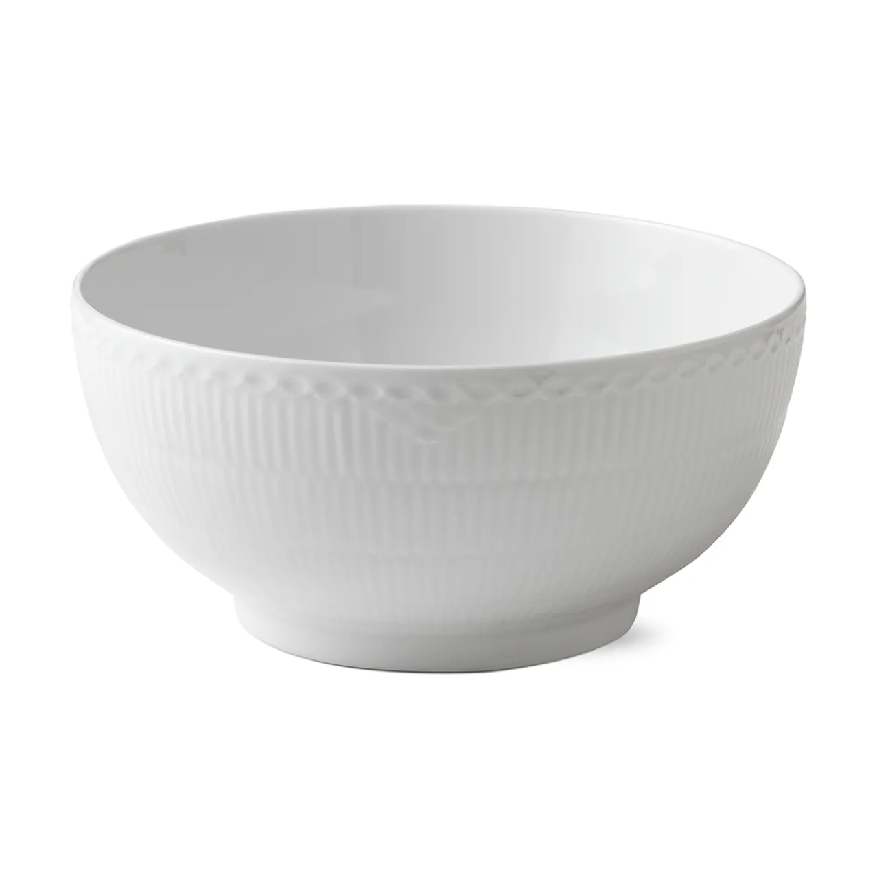 White Fluted Half Lace Bowl, 310 cl