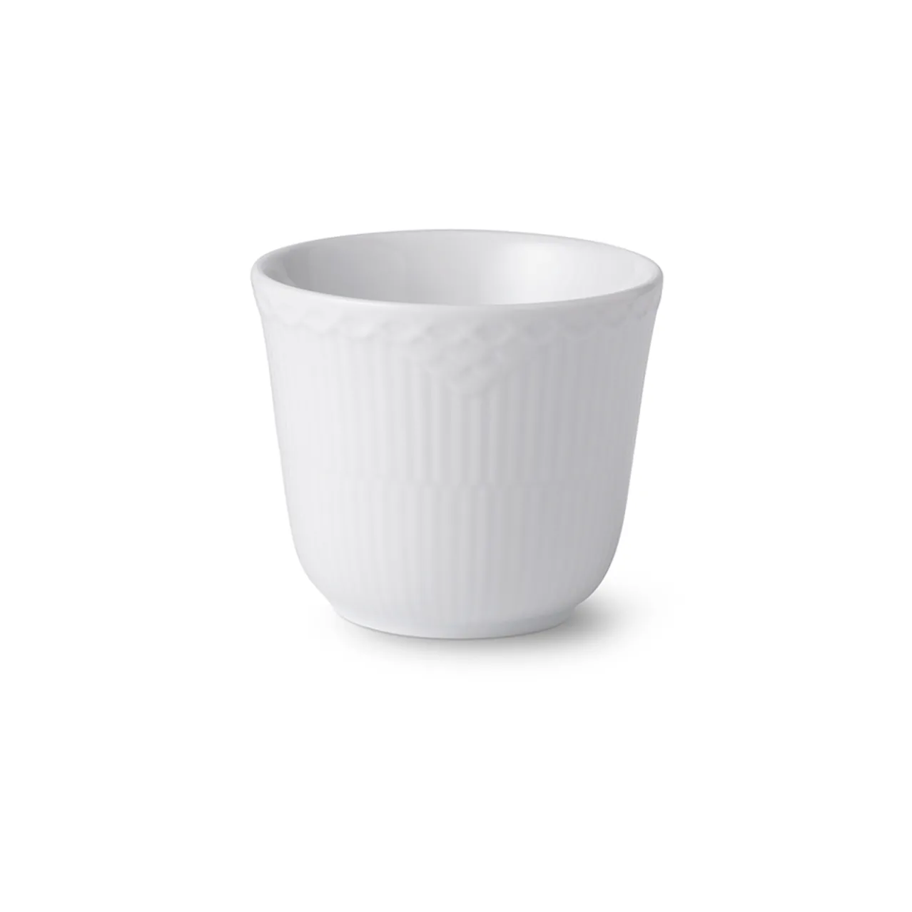 White Fluted Half Lace Thermal Mug, 26 cl