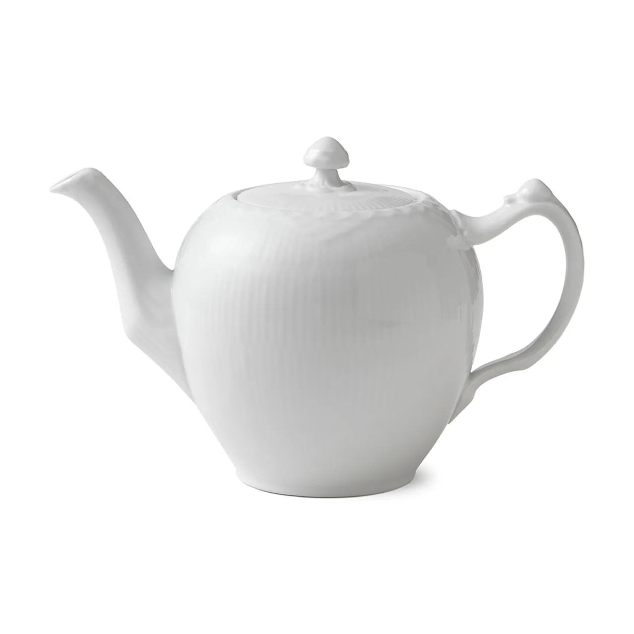 White Fluted Half Lace Teapot, 100 cl