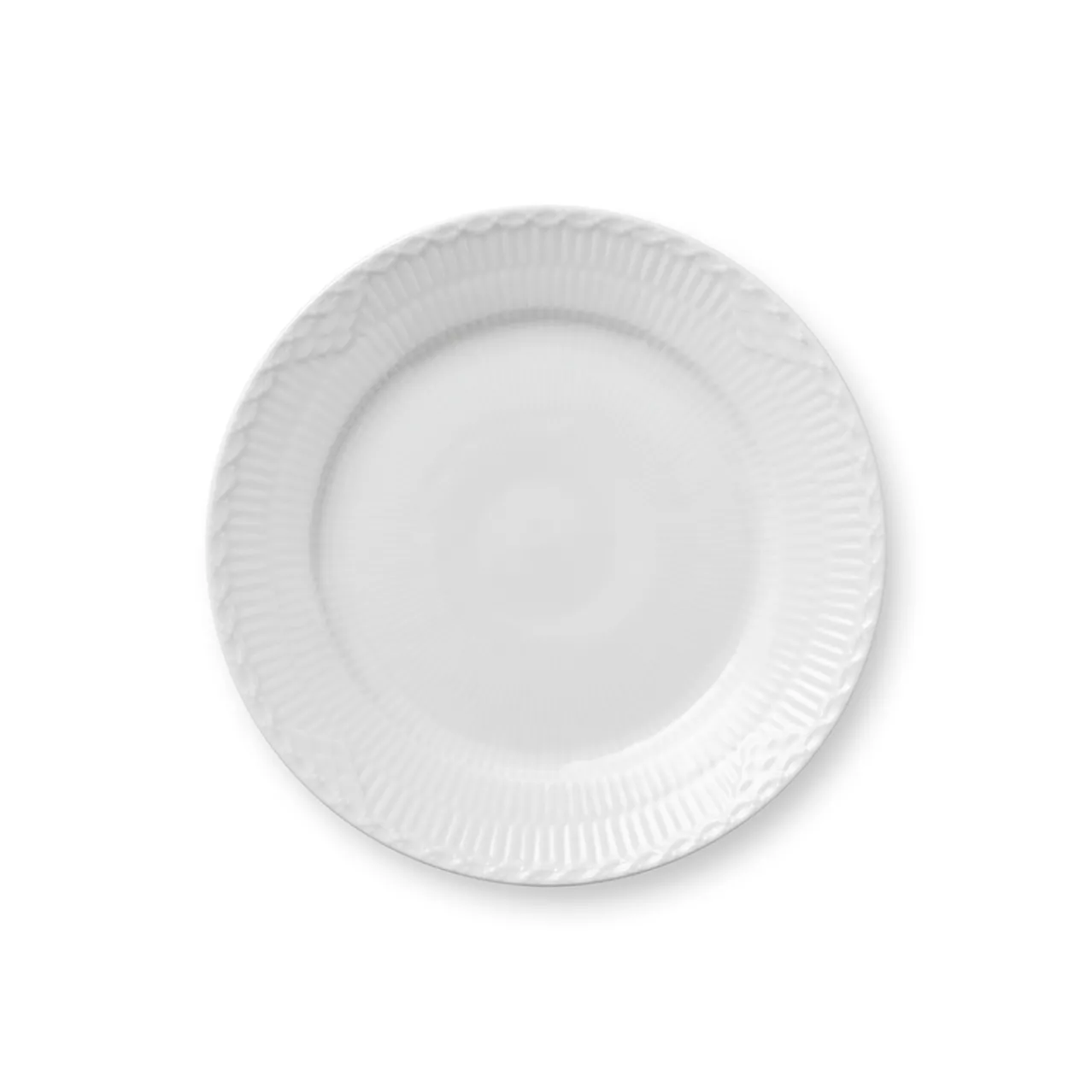 White Fluted Half Lace Plate, 19 cm