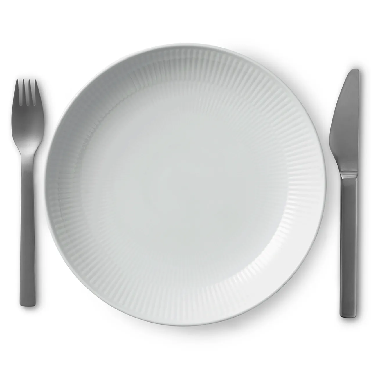 White Fluted Plate Coupe, 25 cm