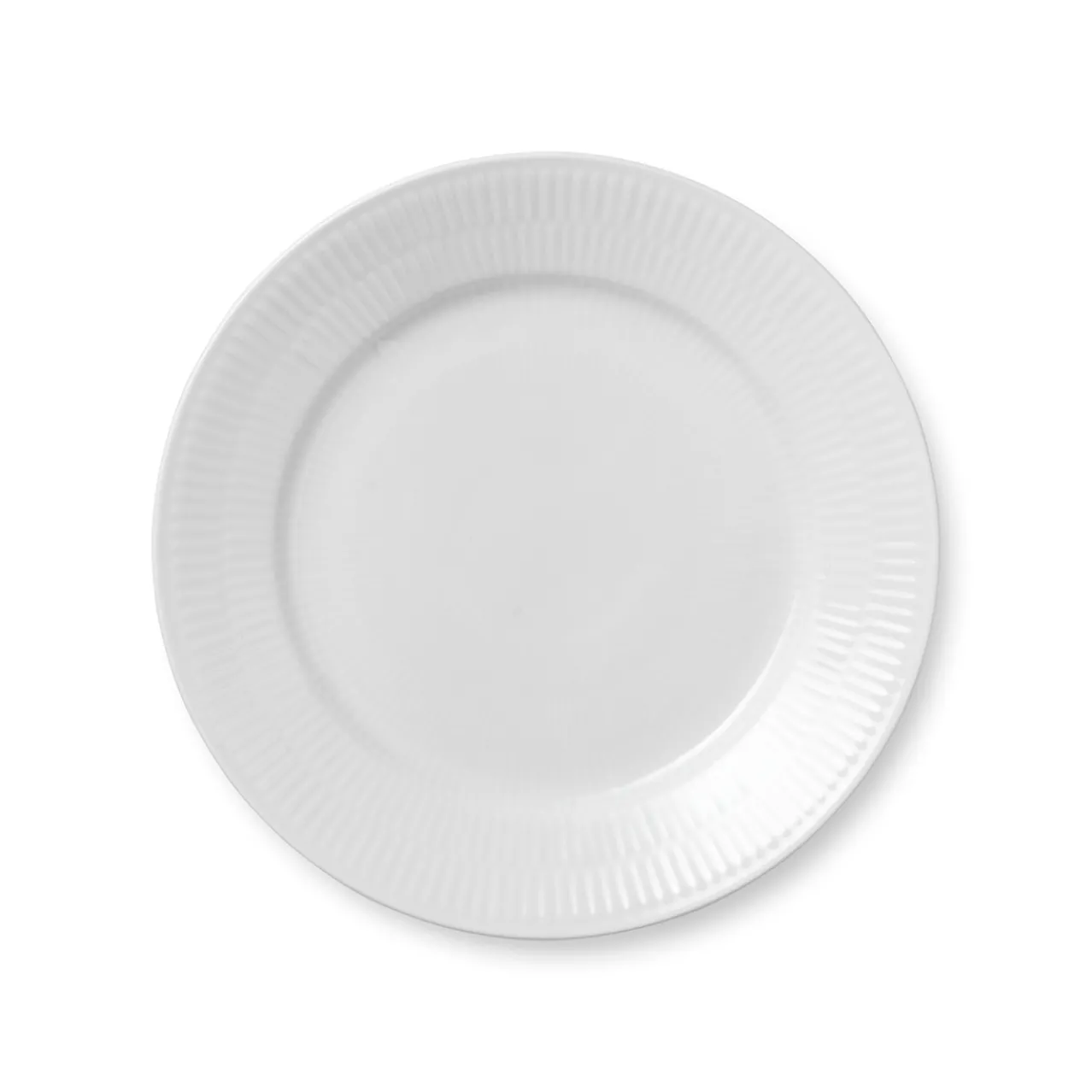 White Fluted Plate, 22 cm