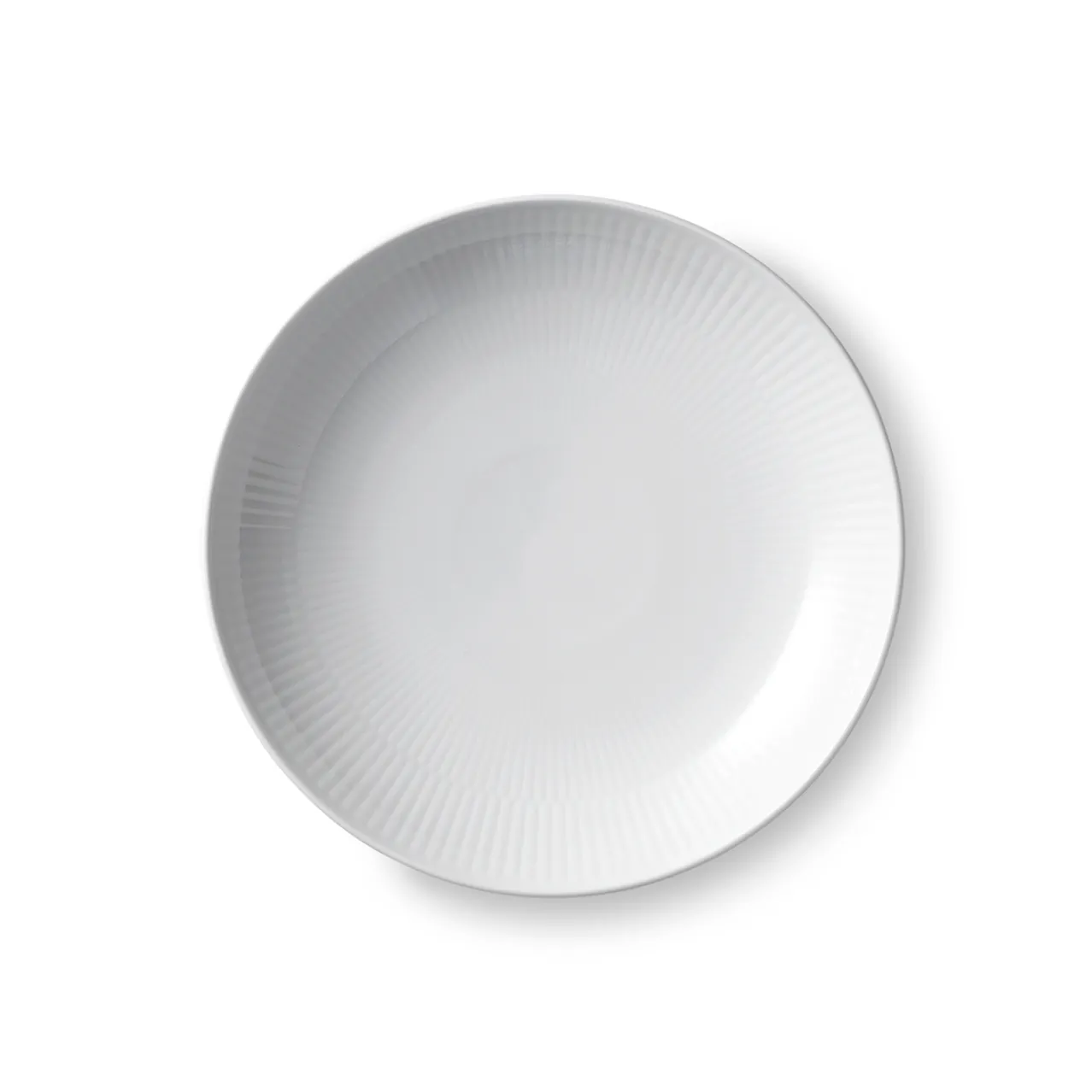 White Fluted Plate Coupe, 20 cm