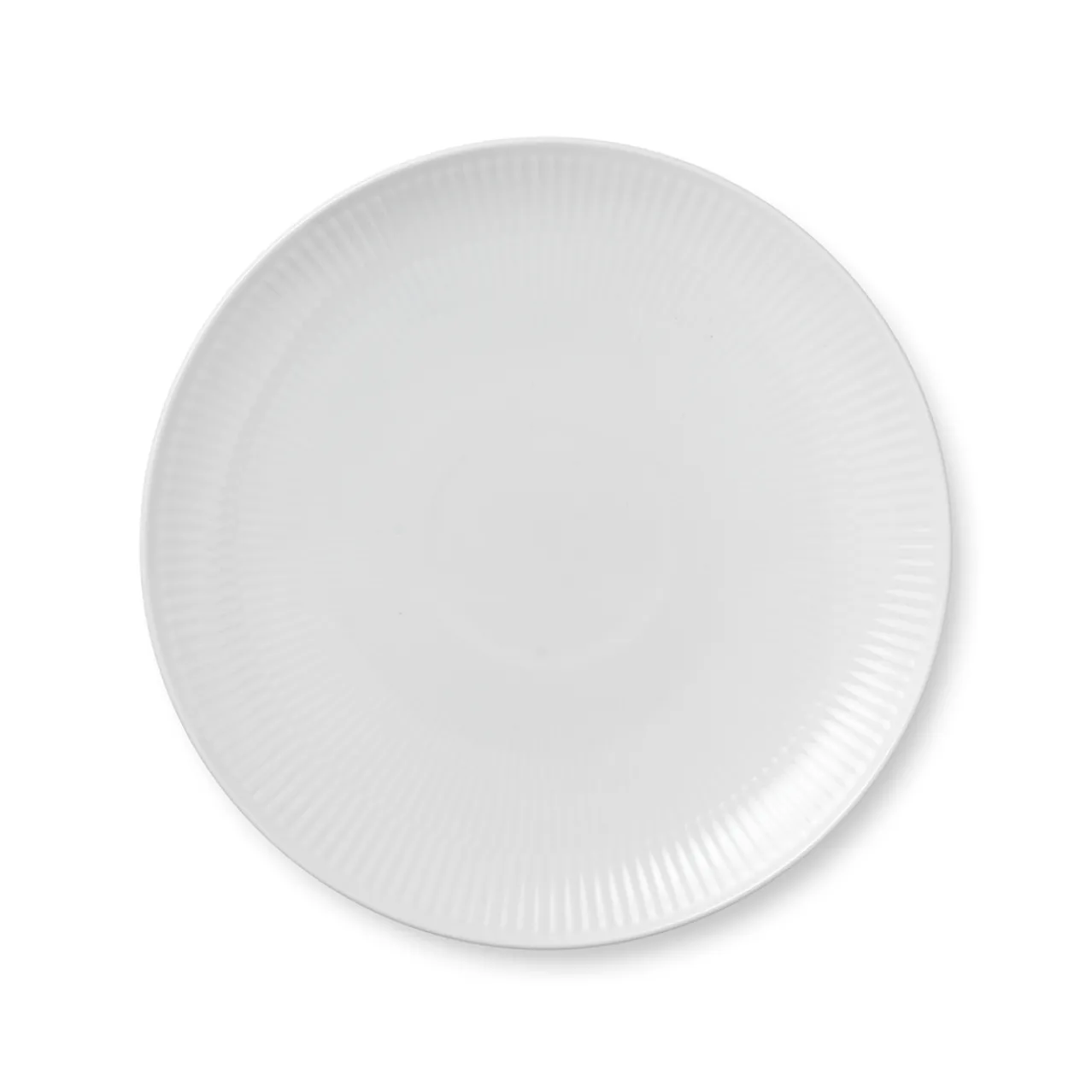 White Fluted Plate Coupe, 23 cm