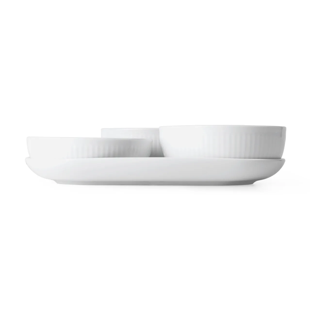 White Fluted Serving Set, 24.5 cm, 4 pcs